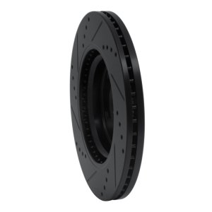 Nissan Juke Brake Rotor (1) - Front Right - R1 Concepts - Drilled & Slotted - Black - `11-`19